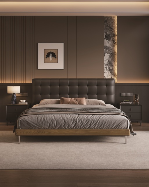 Modern Style Double Beds Wooden Queen Bed Frame Luxury Bed 801