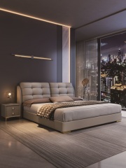 Modern Style Double Beds Wooden Queen Bed Frame Luxury Bed Multi-functional Storage Compartments Storage Lockers Bed 808