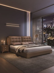 Modern Style Double Beds Wooden Queen Bed Frame Luxury Bed Multi-functional Storage Compartments Storage Lockers Bed 809