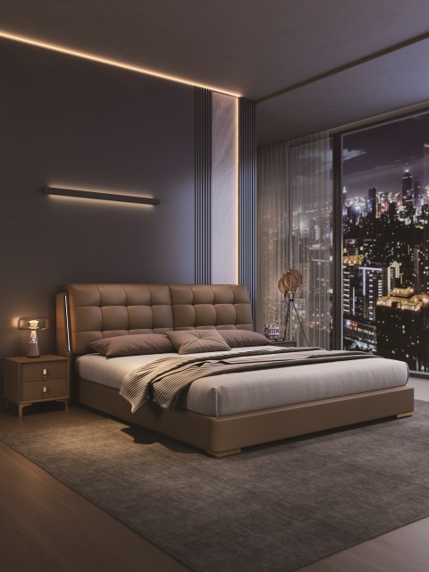 Modern Style Double Beds Wooden Queen Bed Frame Luxury Bed Multi-functional Storage Compartments Storage Lockers Bed 809