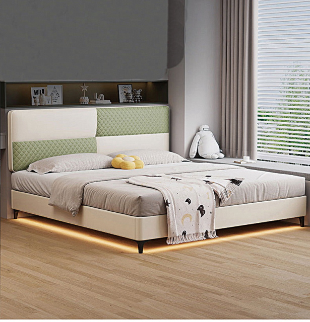 Modern Style Double Beds Wooden Queen Bed  004