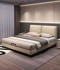 Modern Style Double Beds Wooden Queen Bed  006