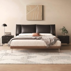 Modern Style Double Beds Wooden Queen Bed Frame Luxury Bed 602 mid-century modern) candy