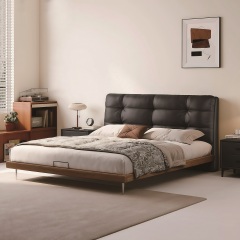 Modern Style Double Beds Wooden Queen Bed  606 (mid-century modern) clouds