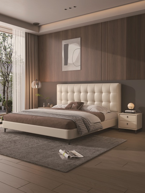 Modern Style Double Beds Wooden Queen Bed  Luxury Bed 801