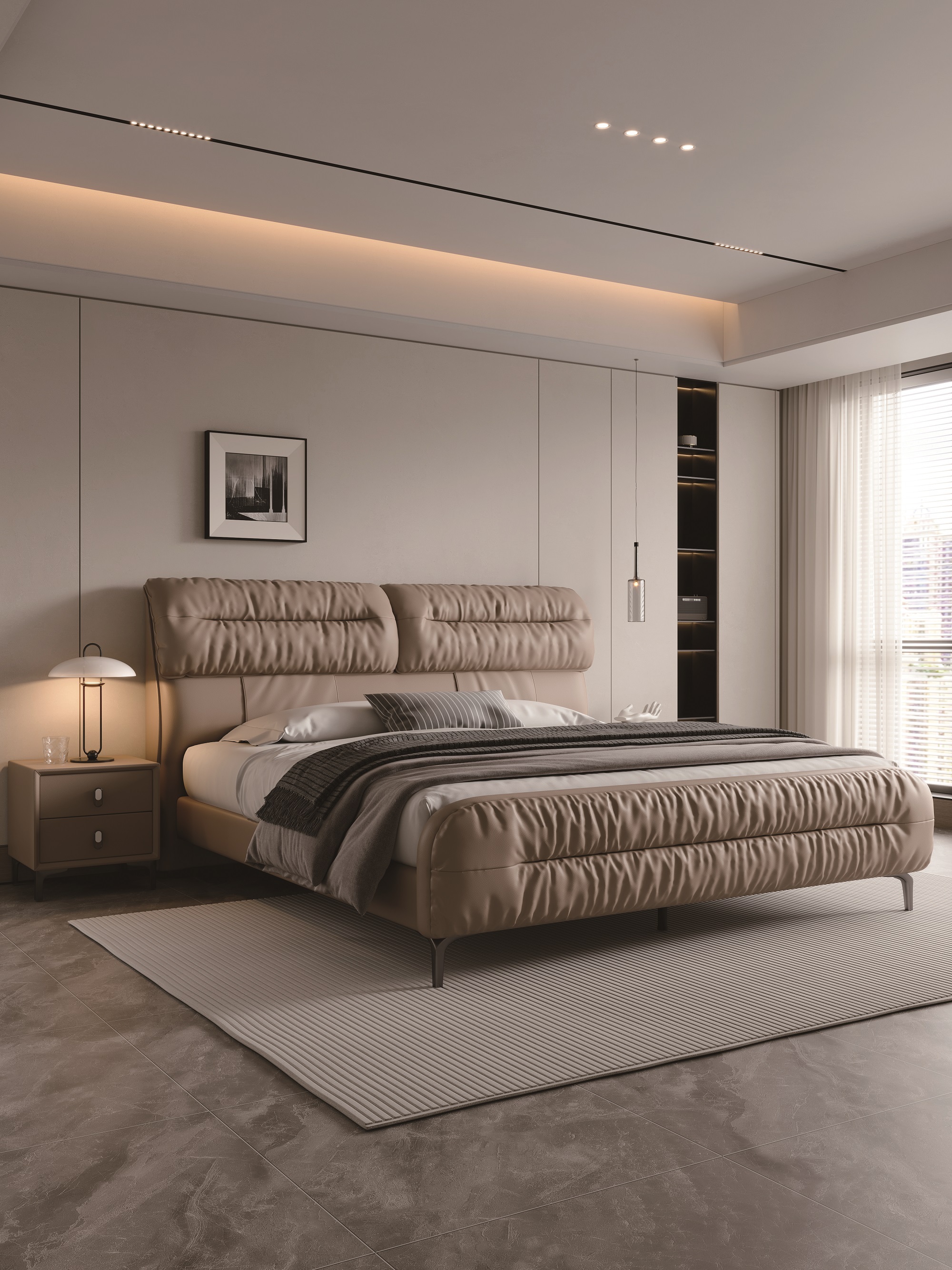 Modern Style Double Beds Wooden Queen Bed  802