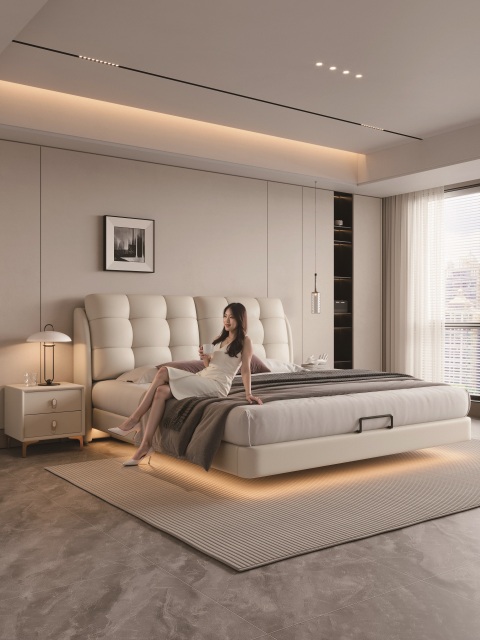 Modern Style Double Beds Wooden Queen Bed Frame Luxury Bed 808