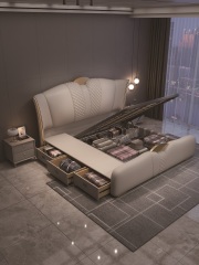 Modern Style Double Beds Wooden Queen Bed  901