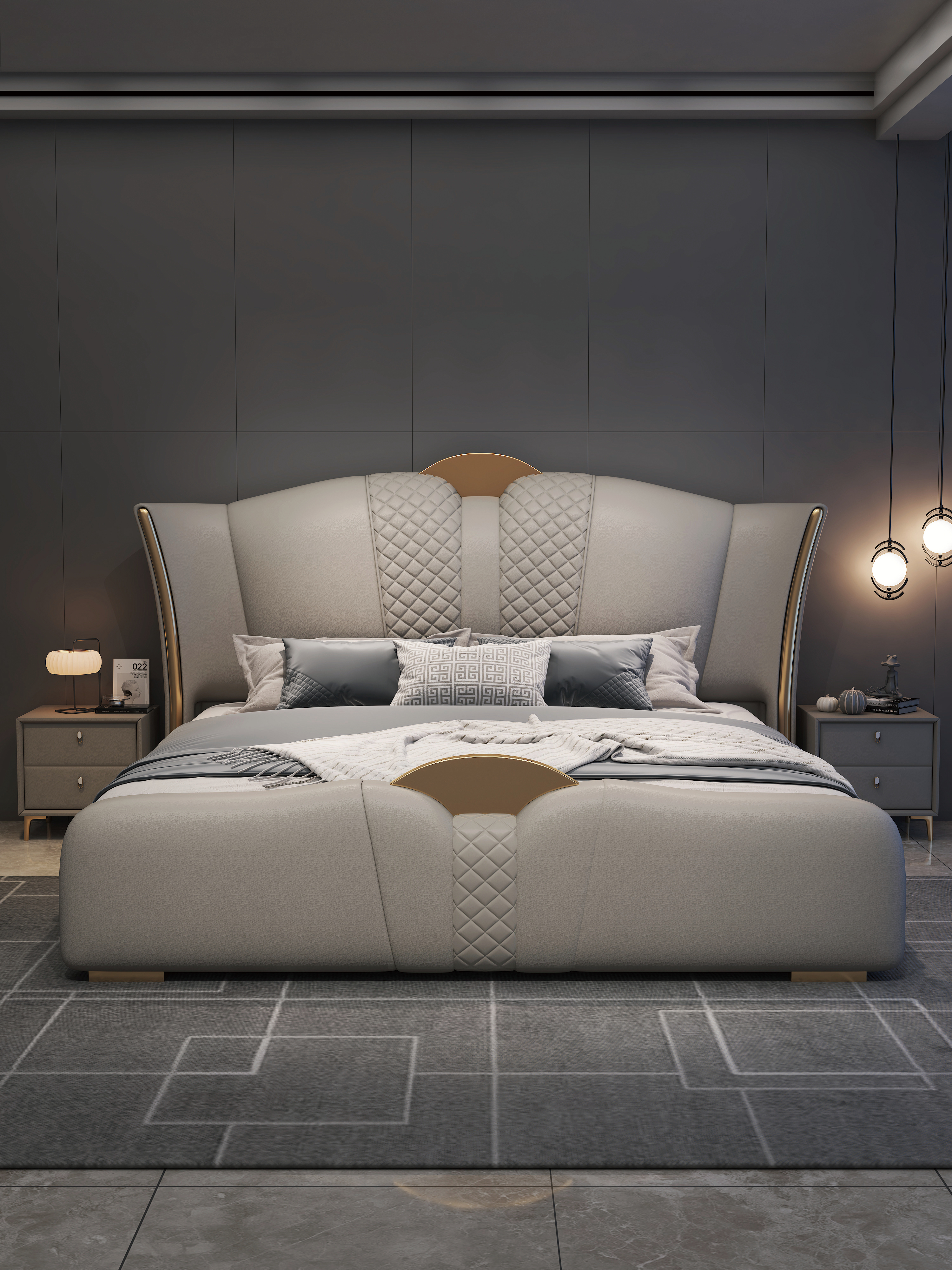 Modern Style Double Beds Wooden Queen Bed  901