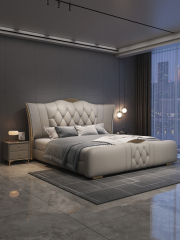 Modern Style Double Beds Wooden Queen Bed  904