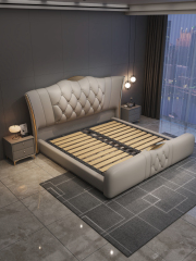 Modern Style Double Beds Wooden Queen Bed  904