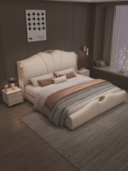 Modern Style Double Beds Wooden Queen Bed  907