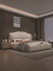 Modern Style Double Beds Wooden Queen Bed  907
