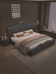 Modern Style Double Beds Wooden Queen Bed  907