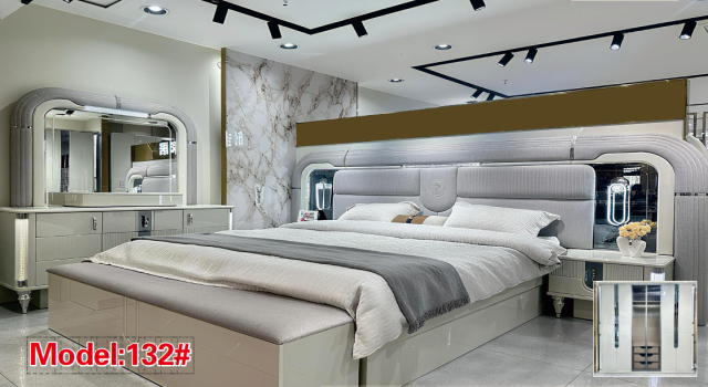Modern King Size Bedroom Set Nordic Style Comfortable Bedroom Furniture Set Luxury king Size Bed Classic 132