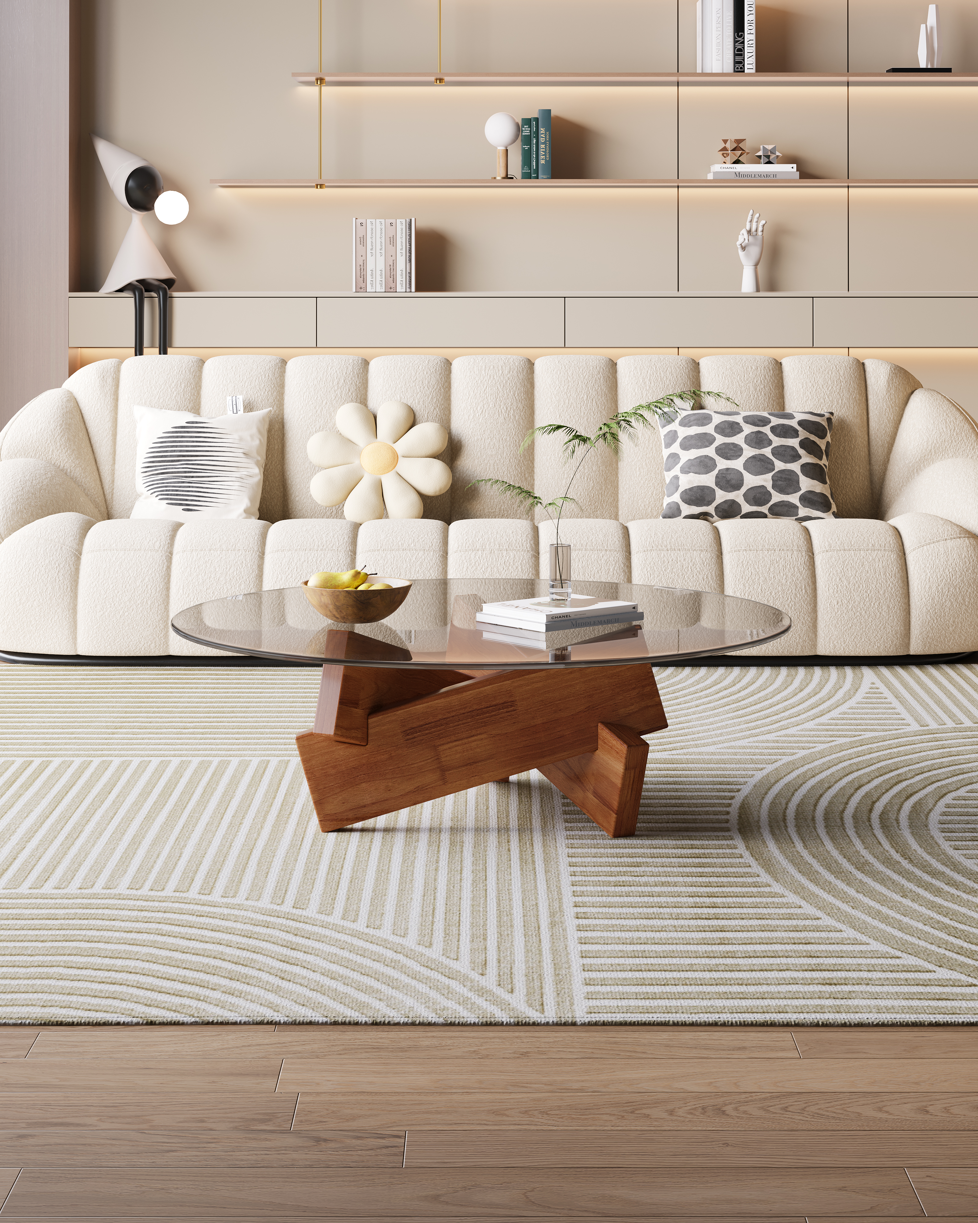 Mid-Century Solid Wood Minimalist Coffee Table 031 032 033