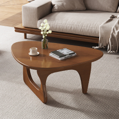 Rubberwood Top With Multi-Ply Wood Legs Nodic Style Solid Wood Coffee Table  Mid-Century 028