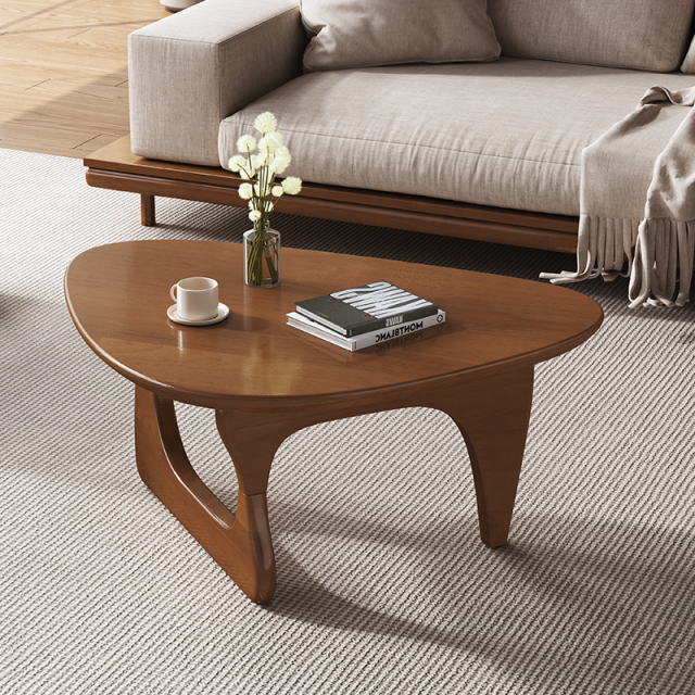 Rubberwood Top With Multi-Ply Wood Legs Nodic Style Solid Wood Coffee Table  Mid-Century 028