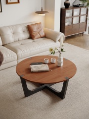 Solid Wood Mid-Century Minimalist Style Round Coffee Table 36