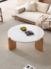 Mid-Century Style Multi-Ply Wood Tempered Glass Table 055