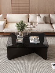 Mid-Century Style Multi-Ply Wood+Sintered Stone Coffee Table 062