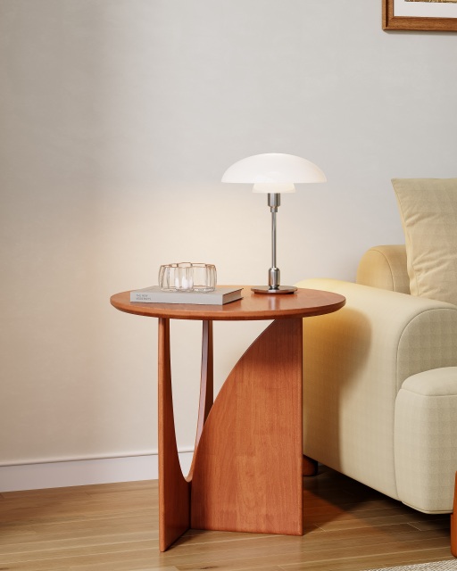 Mid-Century Style Rubberwood Nordic Side Table 11