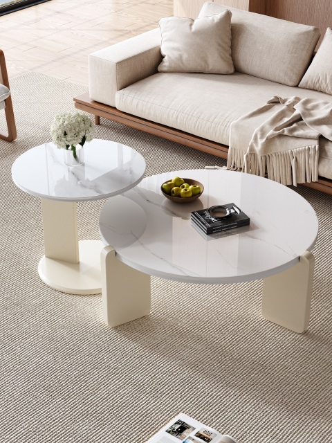 Mid-Century Style Multi-Ply Wood Tempered Glass Table 055