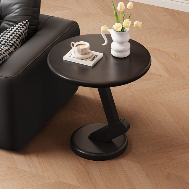 Mid-Century Style Rubberwood Top on Multi-Ply Wood Legs Side Table 20