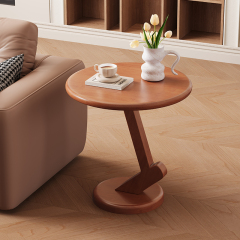 Mid-Century Style Rubberwood Top on Multi-Ply Wood Legs Side Table 20