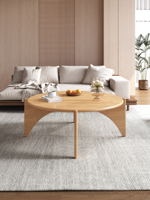 Mid-Century Style Rubberwood Top On Multi-Ply Wood Legs  Coffee Table 66