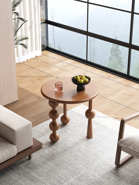 Mid-Century Style Rubberwood Side Table 16