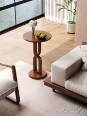 Mid-Century Style Rubberwood Top on Multi-Ply Wood Legs Side Table 13