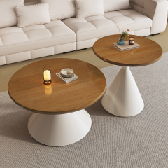Mid-Century Style Rubberwood Carbon Steel Hourglass Coffee Table