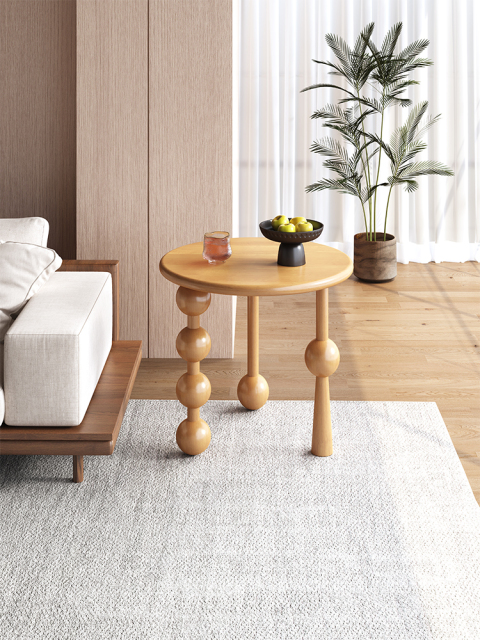 Mid-Century Style Rubberwood Side Table 16