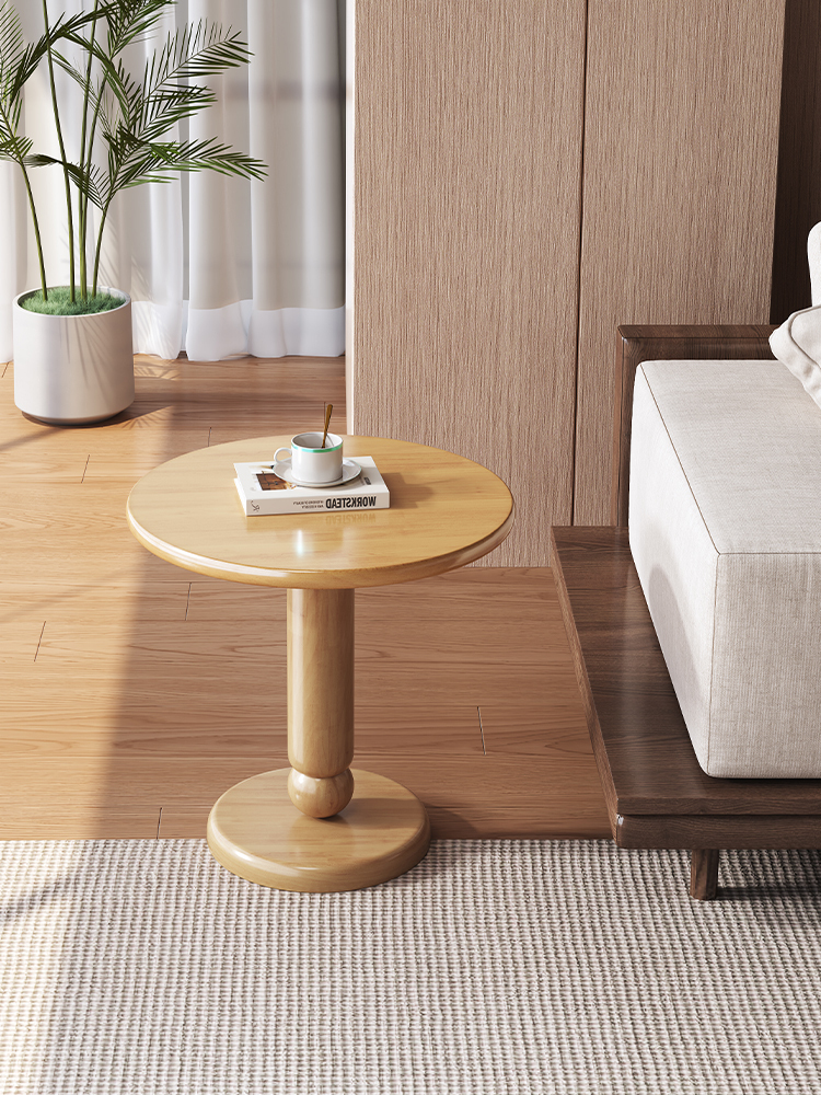 Mid-Century Style Rubberwood Side Table 18