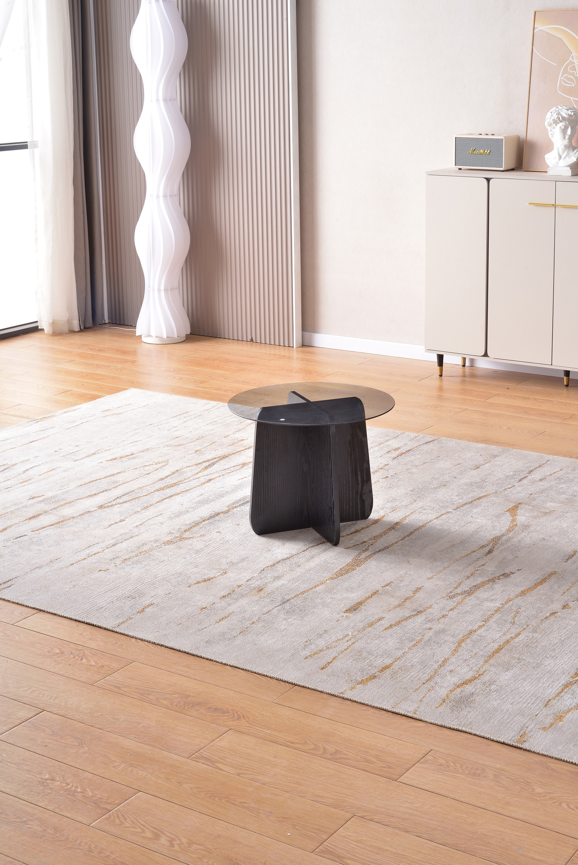Mid-Century Style Tempered Glass Coffee Table 082  072