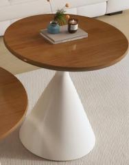 Mid-Century Style Rubberwood Top on Multi-Ply Wood Legs Hourglass Coffee Table