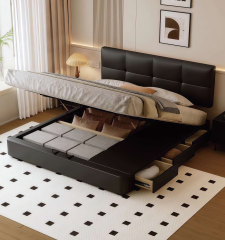 Modern Style Double Beds Wooden Queen Bed Frame Luxury Bed 009