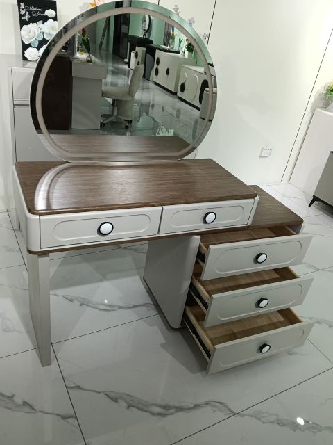 Simple Dressing Table With Drawers-Makeup Vanity Storage Cabinet And Mordern Make Up Vinity Table with Mirror And Stool 820