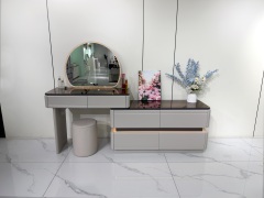 Modern Light Luxury Vanity Set with Dresser, Mirror & Stool - Bedroom Furniture for Wholesale