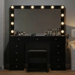 11-Drawer Hollywood Mirror Vanity Table DT001
