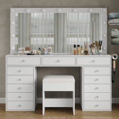 13-Drawer Hollywood Mirror Vanity Table DT002