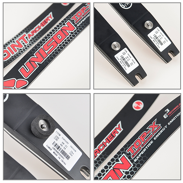 TOPOINT ARCHERY UNISON ILF Recurve Bow Limbs 66/68/70inch, Carbon/Foam Limbs 22-48lbs, Compatible for 25” Riser, for Adult,Youth and Teens