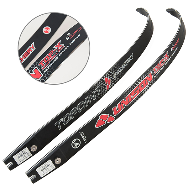 TOPOINT ARCHERY UNISON ILF Recurve Bow Limbs 66/68/70inch, Carbon/Foam Limbs 22-48lbs, Compatible for 25” Riser, for Adult,Youth and Teens