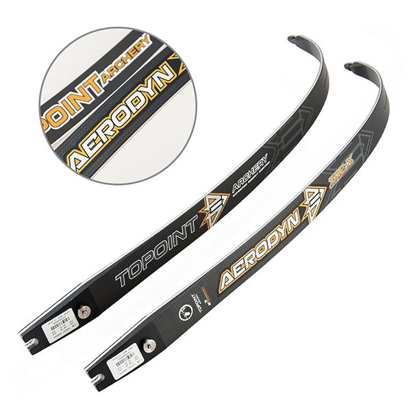 TOPOINT ARCHERY Aerodyn 3K  High Modulus Carbon / Foam Core Recurve Bow Limbs ILF Device , 26-50LBS,2# increments,total length 66",68", 70" Compatible