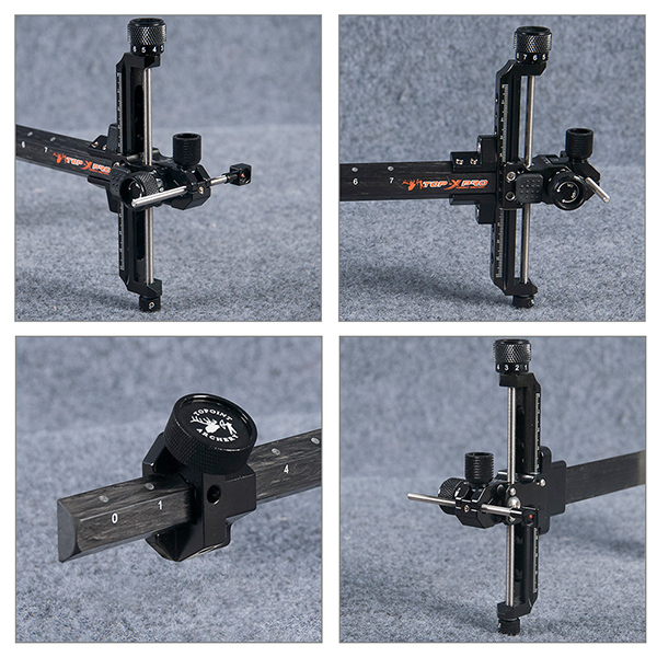 TOPOINT ARCHERY Carbon Bar Recurve Bow Sight TR1003 for Target Recurve Bow,Micro Adjust,Detachable Bracket,with Sight Scope,Lightweight Design