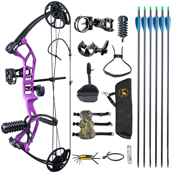 TOPOINT ARCHERY M2 Junior Compound Bow Set Beginners,Youth&Kids Bow Women Bow 17"-27" Draw Length,10-40Lbs Draw Weight,290fps IBO, Limbs Made in USA,B