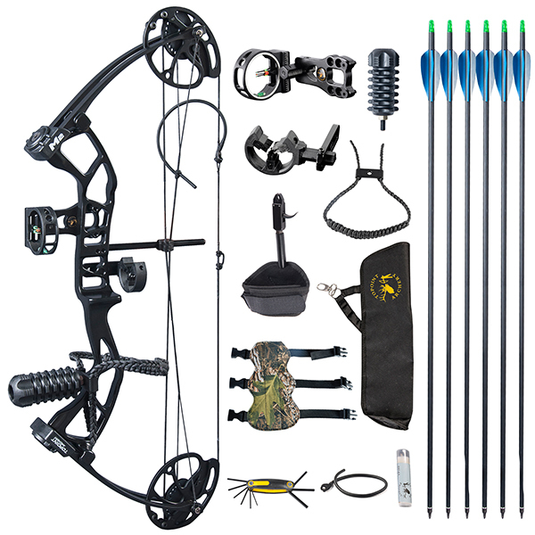 TOPOINT ARCHERY M2 Junior Compound Bow Set Beginners,Youth&Kids Bow Women Bow 17"-27" Draw Length,10-40Lbs Draw Weight,290fps IBO, Limbs Made in USA,B