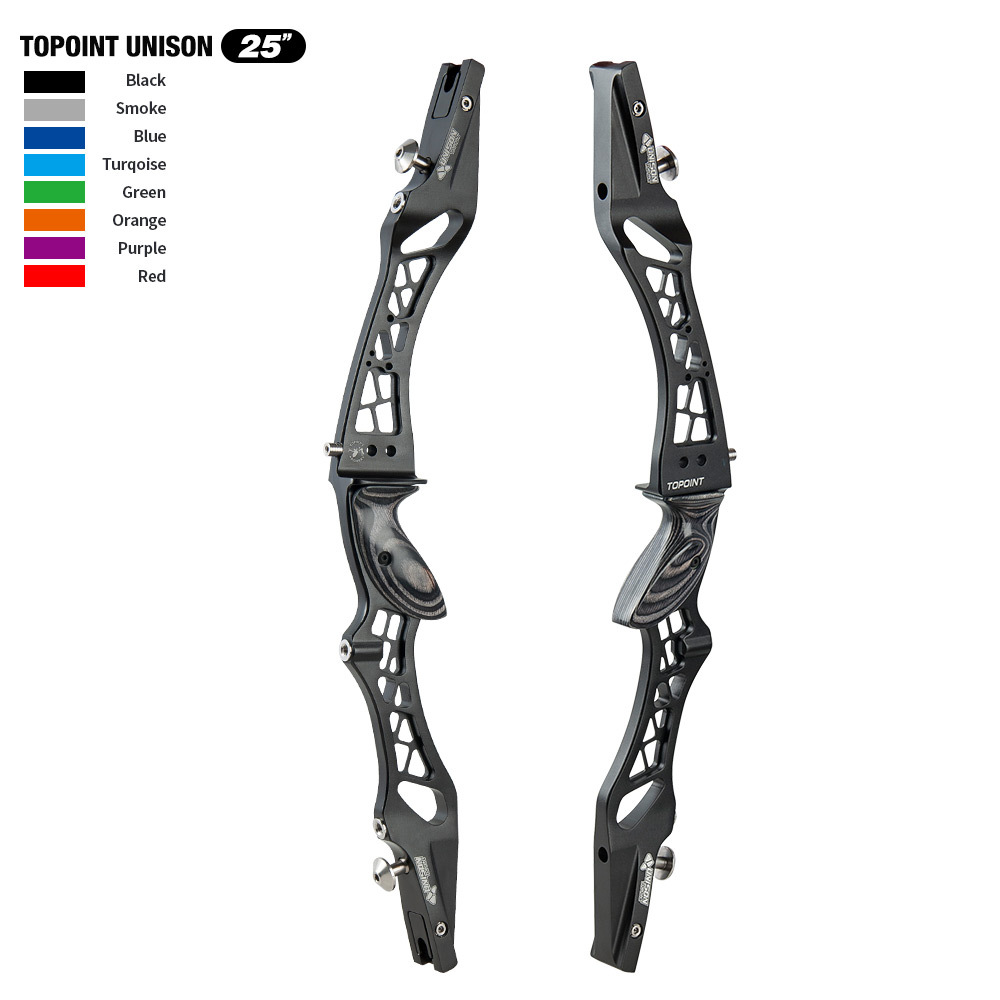 TOPOINT ARCHERY UNISON Aluminum CNC Milling Recurve Bow Riser 25" Targeting Takedown Recurve Bow Riser Right Handed ILF Device for Archery Bow Targeti