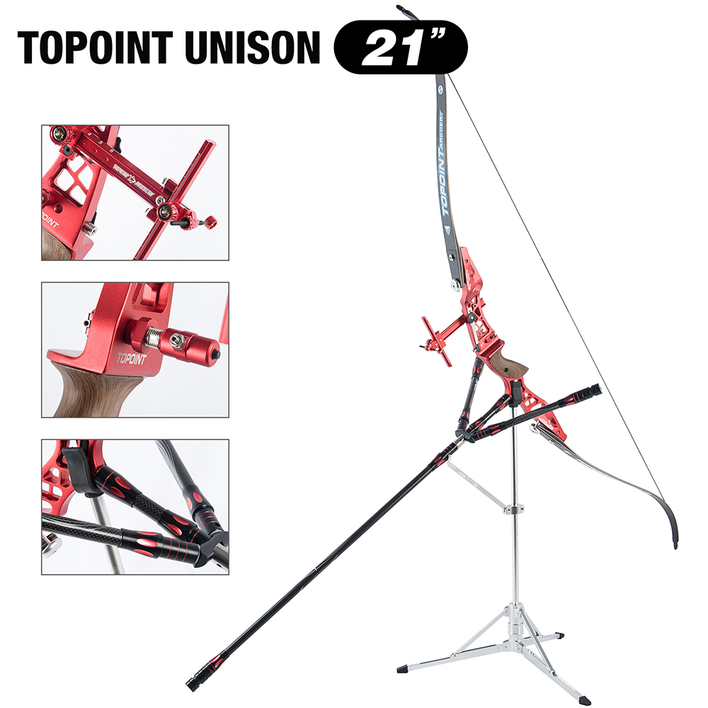 TOPOINTARCHERY UNISON 21 Inch ILF Recurve Bow for Competition Target Shooting Aluminum CNC Milling Recurve Bow Riser Right Handed ILF Device for Arche